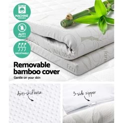 Giselle Bedding Cool Gel Memory Foam Mattress Topper Bamboo Cover 8CM King -Best Bedding Store MATTRESS TOP C GEL 8 K 02