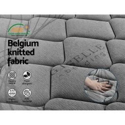 Giselle Bedding Double Size Mattress Bed Medium Firm Foam Pocket Spring 22cm Grey -Best Bedding Store MATTRESS TT22 D 04