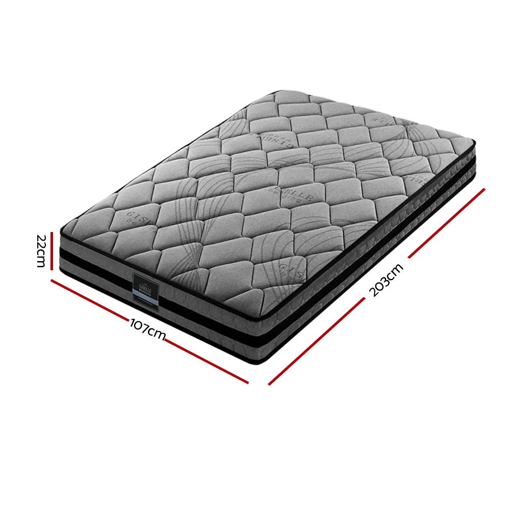 Giselle Bedding King Single Size Mattress Bed Medium Firm Foam Pocket Spring 22cm Grey 4 Giselle Bedding King Single Size Mattress Bed Medium Firm Foam Pocket Spring 22cm Grey - Image 2