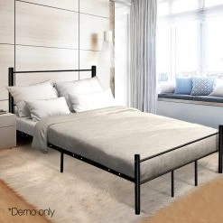 Artiss Metal King Bed Frame - Black 18 Artiss Metal King Bed Frame - Black -Best Bedding Store MBED B 07K BK 07