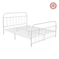 Artiss Queen Size Metal Bed Frame - White