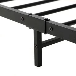 Metal Bed Frame Queen Size Mattress Base Platform Foundation Black Dane -Best Bedding Store MBED C DANE Q BK AB 02
