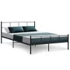 Metal Bed Frame Queen Size Platform Foundation Mattress Base SOL Black -Best Bedding Store MBED C SOL Q BK 00