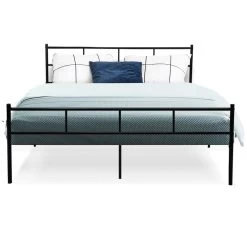 Metal Bed Frame Queen Size Platform Foundation Mattress Base SOL Black -Best Bedding Store MBED C SOL Q BK 02