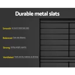 Metal Bed Frame Queen Size Platform Foundation Mattress Base SOL Black -Best Bedding Store MBED C SOL Q BK 05