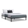 Metal Bed Frame Double Size Mattress Base Platform Foundation Wooden Black TED -Best Bedding Store MBED C TED D BK 00