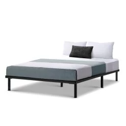 Metal Bed Frame Double Size Mattress Base Platform Foundation Wooden Black TED -Best Bedding Store MBED C TED D BK 02