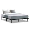 Metal Bed Frame Queen Size Mattress Base Platform Foundation Wooden Black TED -Best Bedding Store MBED C TED Q BK 00