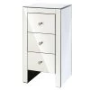 Artiss Mirrored Bedside Table Drawers Furniture Mirror Glass Quenn Silver