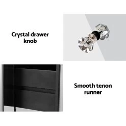 Artiss Mirrored Bedside Table Drawers Furniture Mirror Glass Quenn Silver -Best Bedding Store MF BT 6464 SR 03