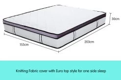 Laura Hill Euro Top Spring Pocket Mattress Queen - 30cm -Best Bedding Store MTS QUN T30 f 1