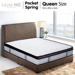 Laura Hill Euro Top Spring Pocket Mattress Queen - 30cm -Best Bedding Store MTS QUN T30 cg