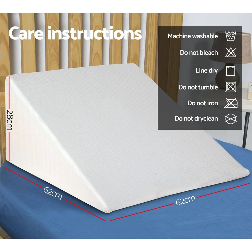 Giselle Bedding Foam Wedge Back Support Pillow - Beige 4 Giselle Bedding Foam Wedge Back Support Pillow - Beige - Image 2