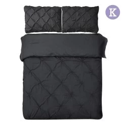 Giselle Bedding King Size Quilt Cover Set - Black