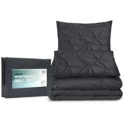 Giselle Bedding King Size Quilt Cover Set - Black -Best Bedding Store QCS DIAM BK K 03