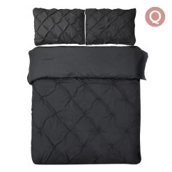 Giselle Bedding Queen Size Quilt Cover Set - Black