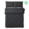 Giselle Bedding Super King Quilt Cover Set - Black 1 Giselle Bedding Super King Quilt Cover Set - Black -Best Bedding Store QCS DIAM BK SK 00