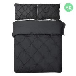 Giselle Bedding Super King Quilt Cover Set - Black