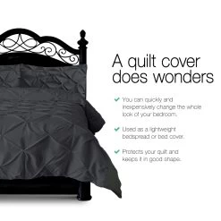 Giselle Bedding Super King Quilt Cover Set - Black -Best Bedding Store QCS DIAM BK SK 02