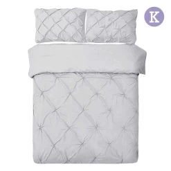 Giselle Bedding King Size Quilt Cover Set - Grey