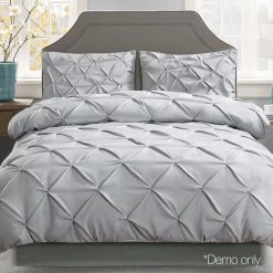 Giselle Bedding Queen Size Quilt Cover Set - Grey -Best Bedding Store QCS DIAM GY Q 06