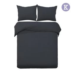Giselle Bedding King Size Classic Quilt Cover Set - Black