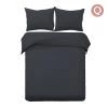 Giselle Bedding Queen Size Classic Quilt Cover Set - Black
