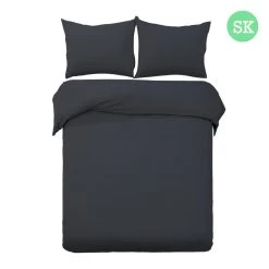 Giselle Bedding Super King Classic Quilt Cover Set - Black