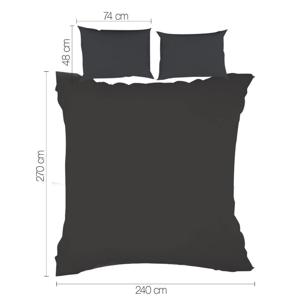 Giselle Bedding Super King Classic Quilt Cover Set - Black 4 Giselle Bedding Super King Classic Quilt Cover Set - Black - Image 2