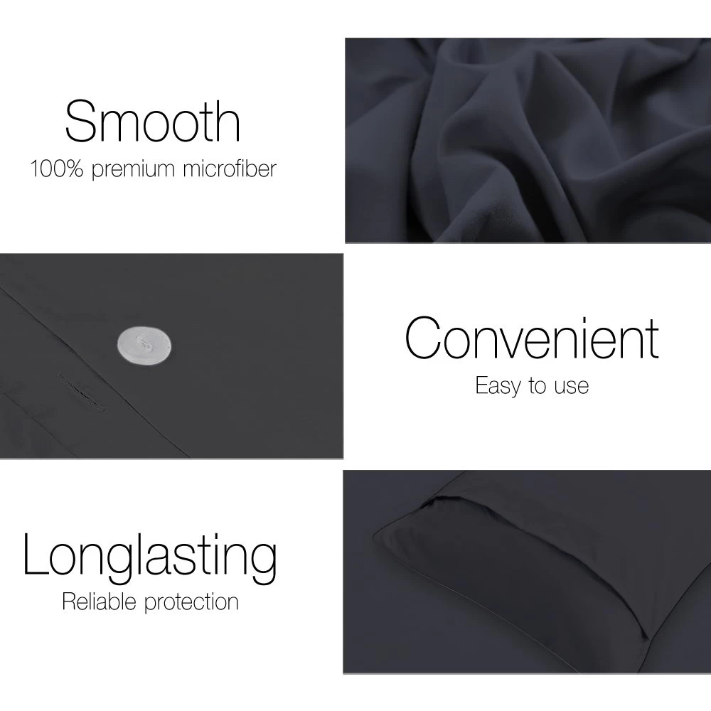 Giselle Bedding Super King Classic Quilt Cover Set - Black 7 Giselle Bedding Super King Classic Quilt Cover Set - Black - Image 5