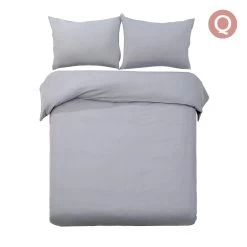 Giselle Bedding Queen Size Classic Quilt Cover Set - Grey
