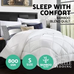 Giselle Bedding Microfiber Microfibre Bamboo Quilt Duvet Doona Winter Single -Best Bedding Store QUILT BAM 800 S 02