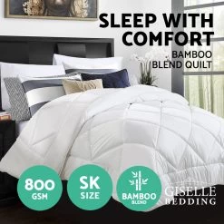 Giselle Bedding Microfiber Microfibre Bamboo Quilt Duvet Cover Doona Winter Super King -Best Bedding Store QUILT BAM 800 SK 02