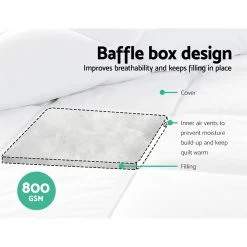 Giselle Bedding Microfiber Microfibre Bamboo Quilt Duvet Cover Doona Winter Super King -Best Bedding Store QUILT BAM 800 SK 04