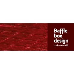 Giselle Bedding Faux Mink Quilt Comforter Weighted Blanket Doona Burgundy Single 13 Giselle Bedding Faux Mink Quilt Comforter Weighted Blanket Doona Burgundy Single -Best Bedding Store QUILT FM BGD S 04 1