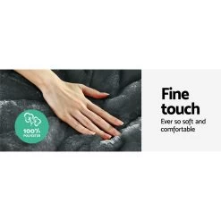 Giselle Bedding Faux Mink Quilt Comforter Fleece Throw Blanket Doona Charcoal Super King 12 Giselle Bedding Faux Mink Quilt Comforter Fleece Throw Blanket Doona Charcoal Super King -Best Bedding Store QUILT FM CHAR SK 03 1