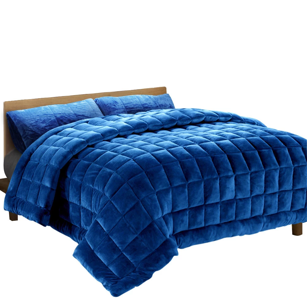 Giselle Bedding Faux Mink Quilt Duvet Comforter Fleece Throw Blanket Navy Double 3 Giselle Bedding Faux Mink Quilt Duvet Comforter Fleece Throw Blanket Navy Double