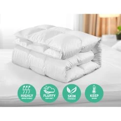 Giselle Bedding Goose Down Feather Quilt Cover Duvet 800GSM Winter Doona White Single -Best Bedding Store QUILT GOOSE 800 S 03