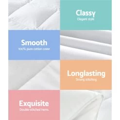 Giselle Bedding Goose Down Feather Quilt Cover Duvet 800GSM Winter Doona White Single -Best Bedding Store QUILT GOOSE 800 S 06