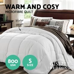 Giselle Bedding Microfiber Microfire Quilt Ultra-Warm Winter Weight Duvet Doona Single -Best Bedding Store QUILT MF 800 S 02