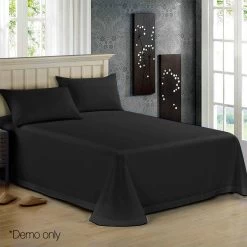 Giselle Bedding King Size 1000TC Bedsheet Set - Black 14 Giselle Bedding King Size 1000TC Bedsheet Set - Black -Best Bedding Store SHEET CT SOLID K BK 05