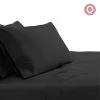 Giselle Bedding Queen Size 1000TC Bedsheet Set - Black -Best Bedding Store SHEET CT SOLID Q BK 00