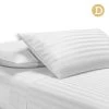 Giselle Bedding Double Size 4 Piece Bedsheet Set - White -Best Bedding Store SHEET CT STRIP D WH 00