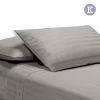 Giselle Bedding King Size 4 Piece Bedsheet Set - Grey -Best Bedding Store SHEET CT STRIP K GR 00