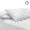 Giselle Bedding King Size 4 Piece Bedsheet Set - White -Best Bedding Store SHEET CT STRIP K WH 00