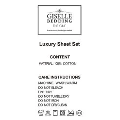 Giselle Bedding King Size 4 Piece Bedsheet Set - White -Best Bedding Store SHEET CT STRIP K WH 04