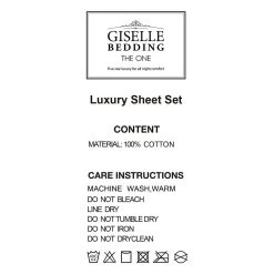 Giselle Bedding Queen Size 4 Piece Bedsheet Set - Grey -Best Bedding Store SHEET CT STRIP Q GR 04