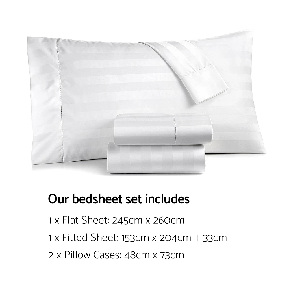 Giselle Bedding Queen Size 4 Piece Bedsheet Set - White 4 Giselle Bedding Queen Size 4 Piece Bedsheet Set - White - Image 2