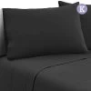Giselle Bedding King Size 4 Piece Micro Fibre Sheet Set - Black -Best Bedding Store SHEET MICRO BK K 00