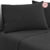 Giselle Bedding Queen Size 4 Piece Micro Fibre Sheet Set - Black -Best Bedding Store SHEET MICRO BK Q 00